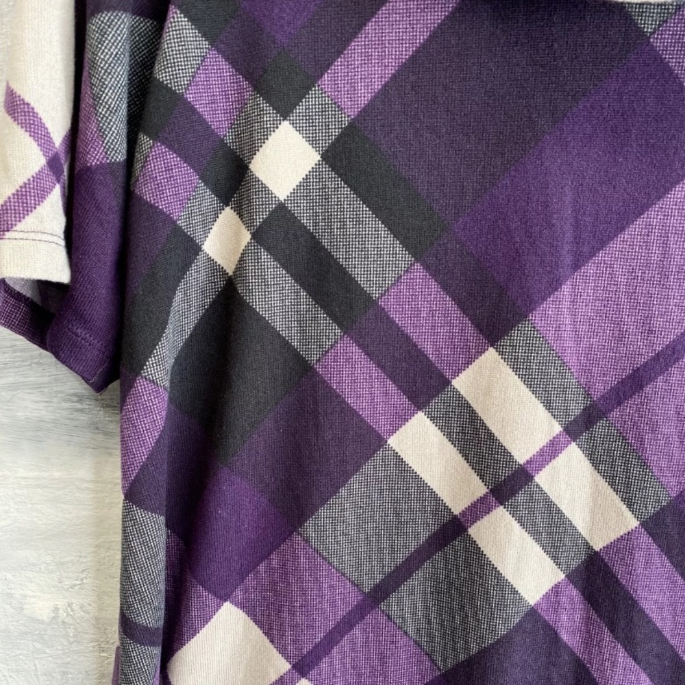 Studio One NY Plaid Cowl Neck Turtleneck Sweater Dress Size 2X - Picture 4 of 4